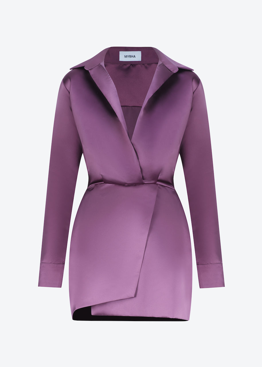 Shirt dress in purple