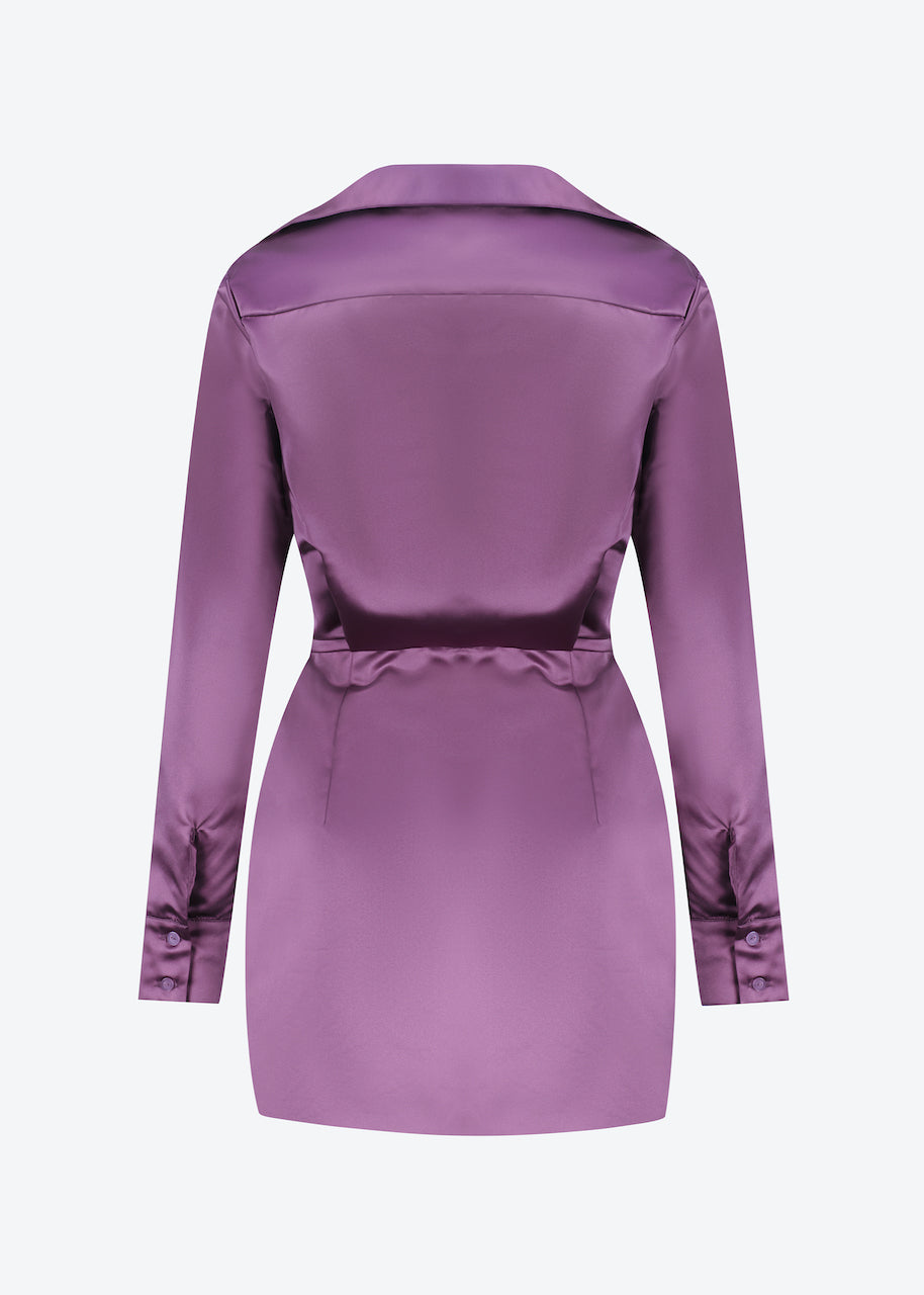Shirt dress in purple