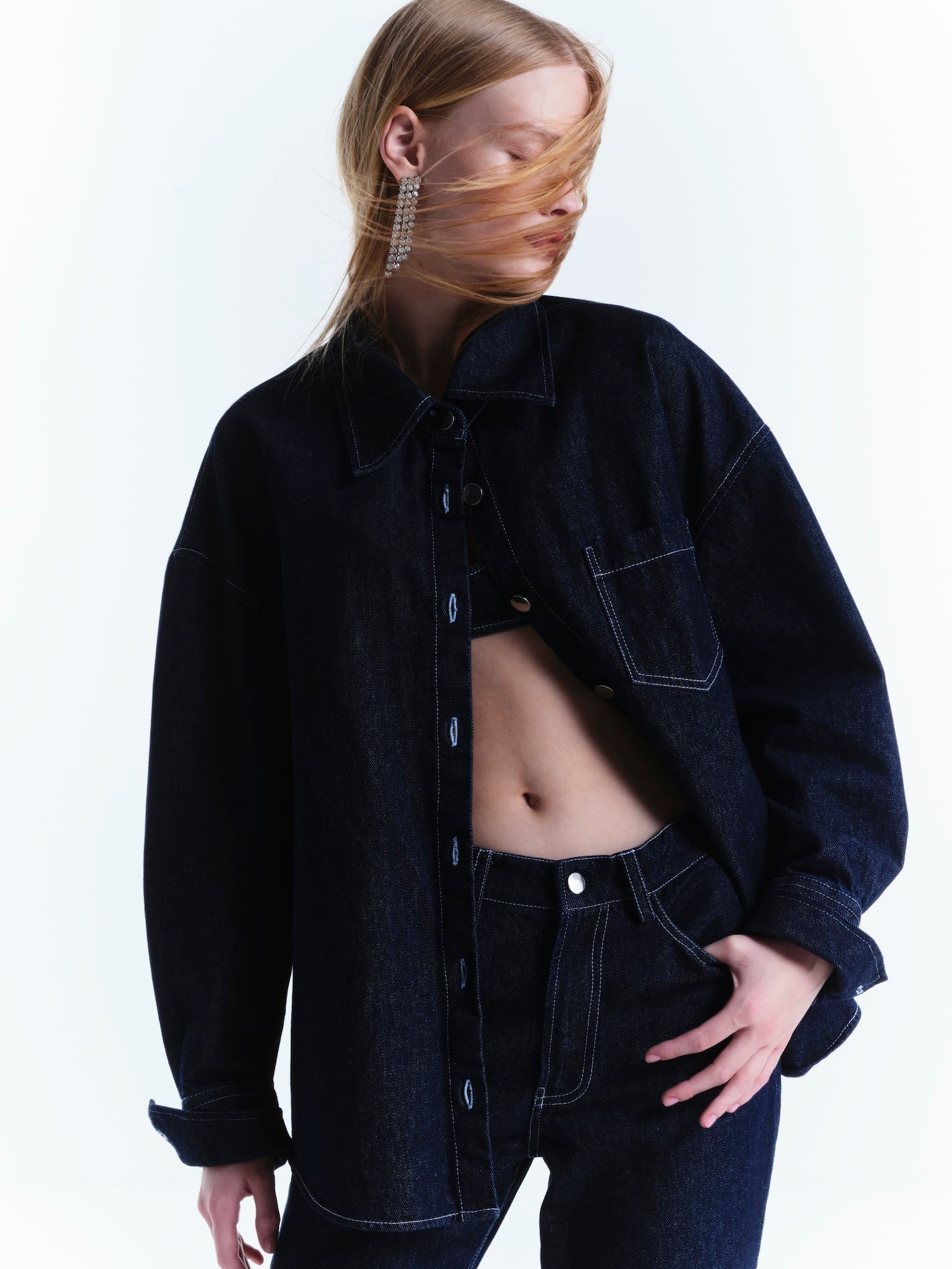 Chemise en denim oversized