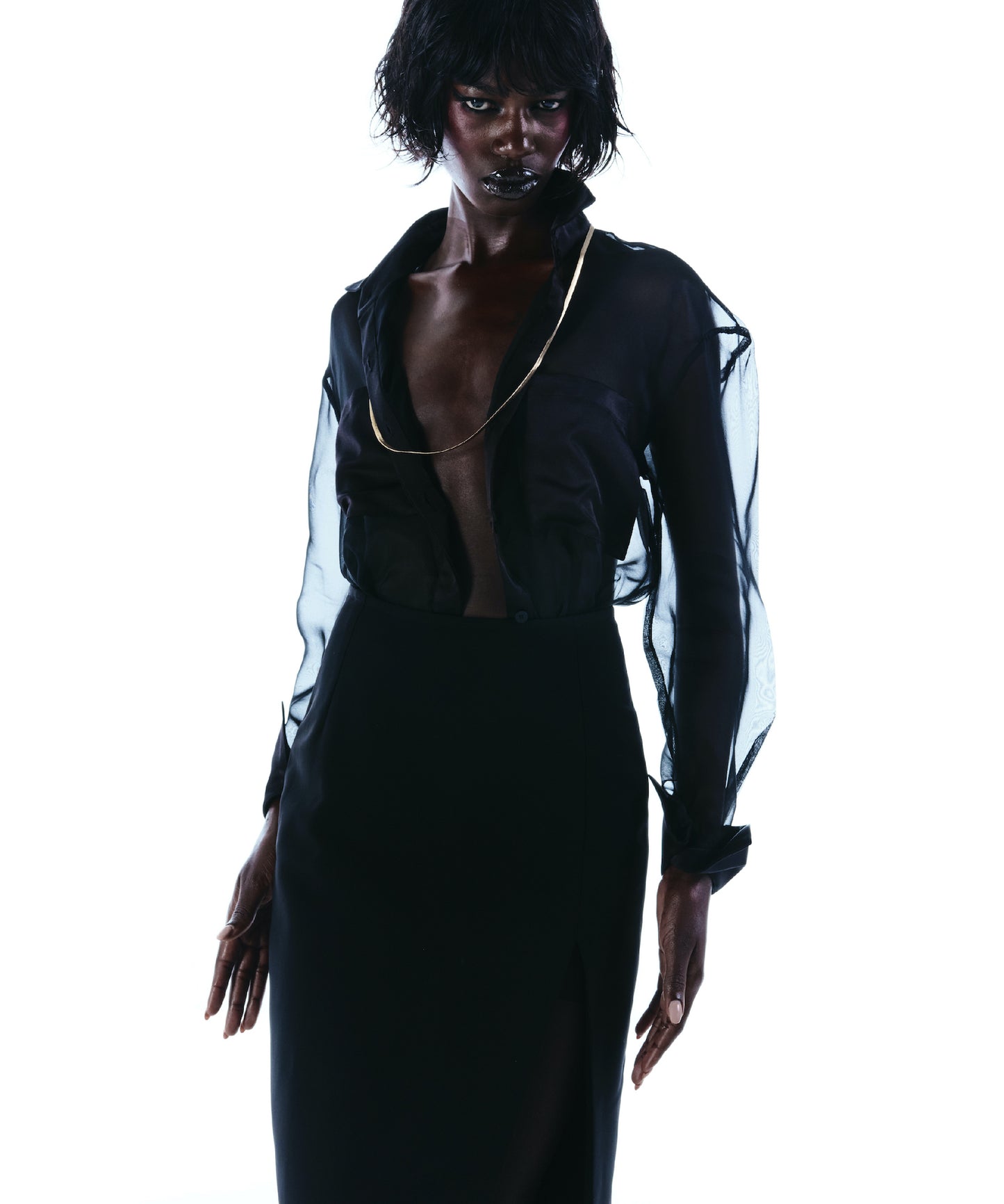 Black organza shirt