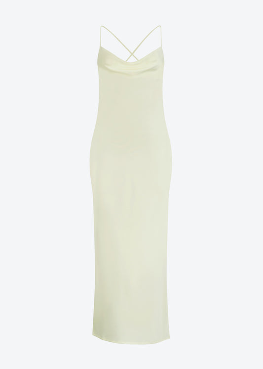 off white silk slip dress White Satin Slip Dress with Pearl Details - Cassidy Bridal Dress