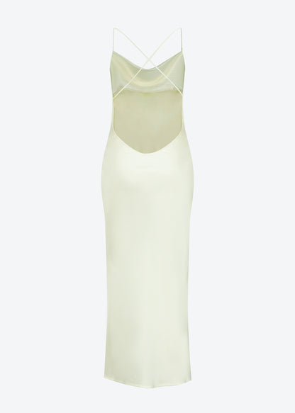 off white satin slip dress Paiva Slip Dress in Satin Ivory