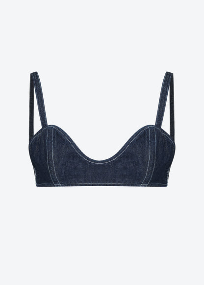 Denim bustier top