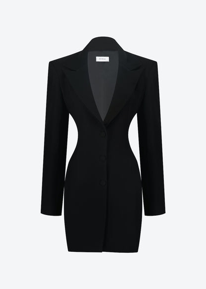 Hourglass blazer dress in black