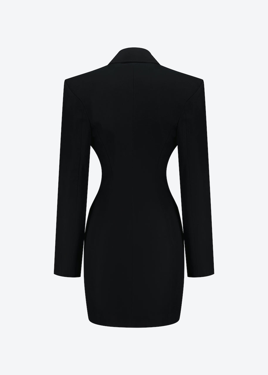 Hourglass blazer dress in black